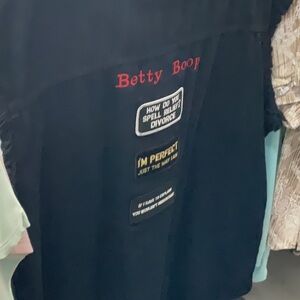 Betty Boop Black Utility Jacket with Bold Patches